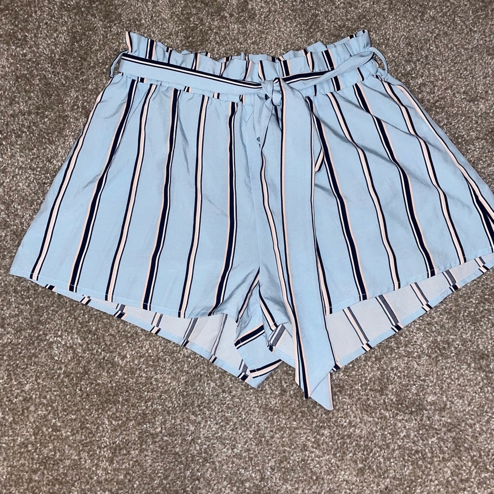 Blue striped shorts